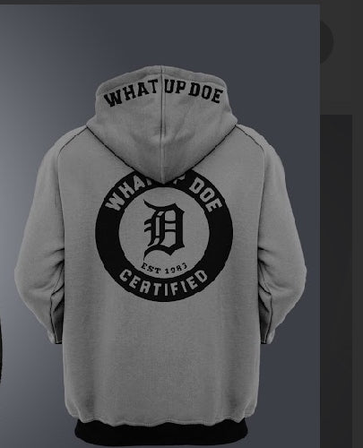 Charcoal Gray and Black zip up Hoodie
