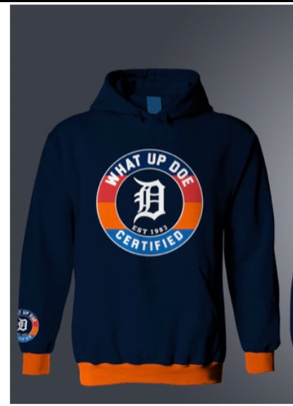 Blue and orange Hoodie – What Up Doe Certified